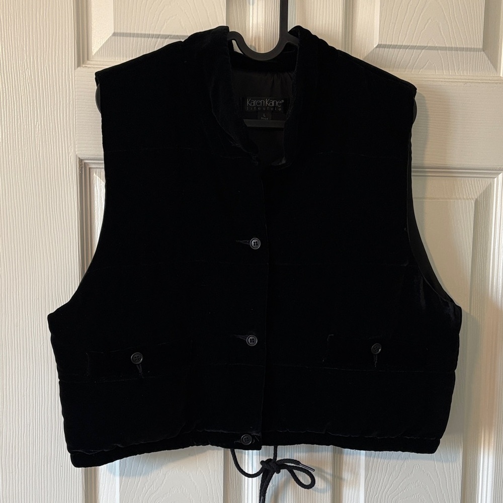 Karen Kane Elegant Black Buttoned Vest